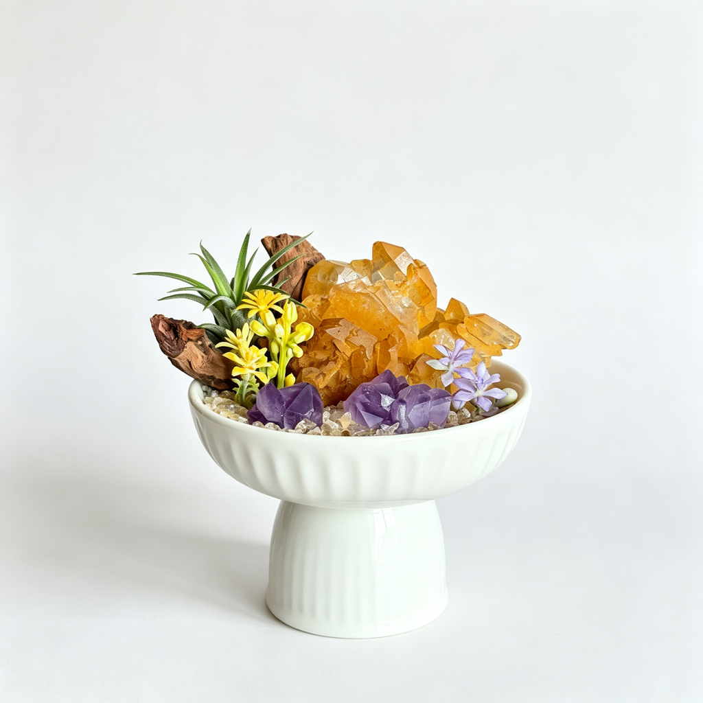 Golden Healer & Amethyst Crystal Garden