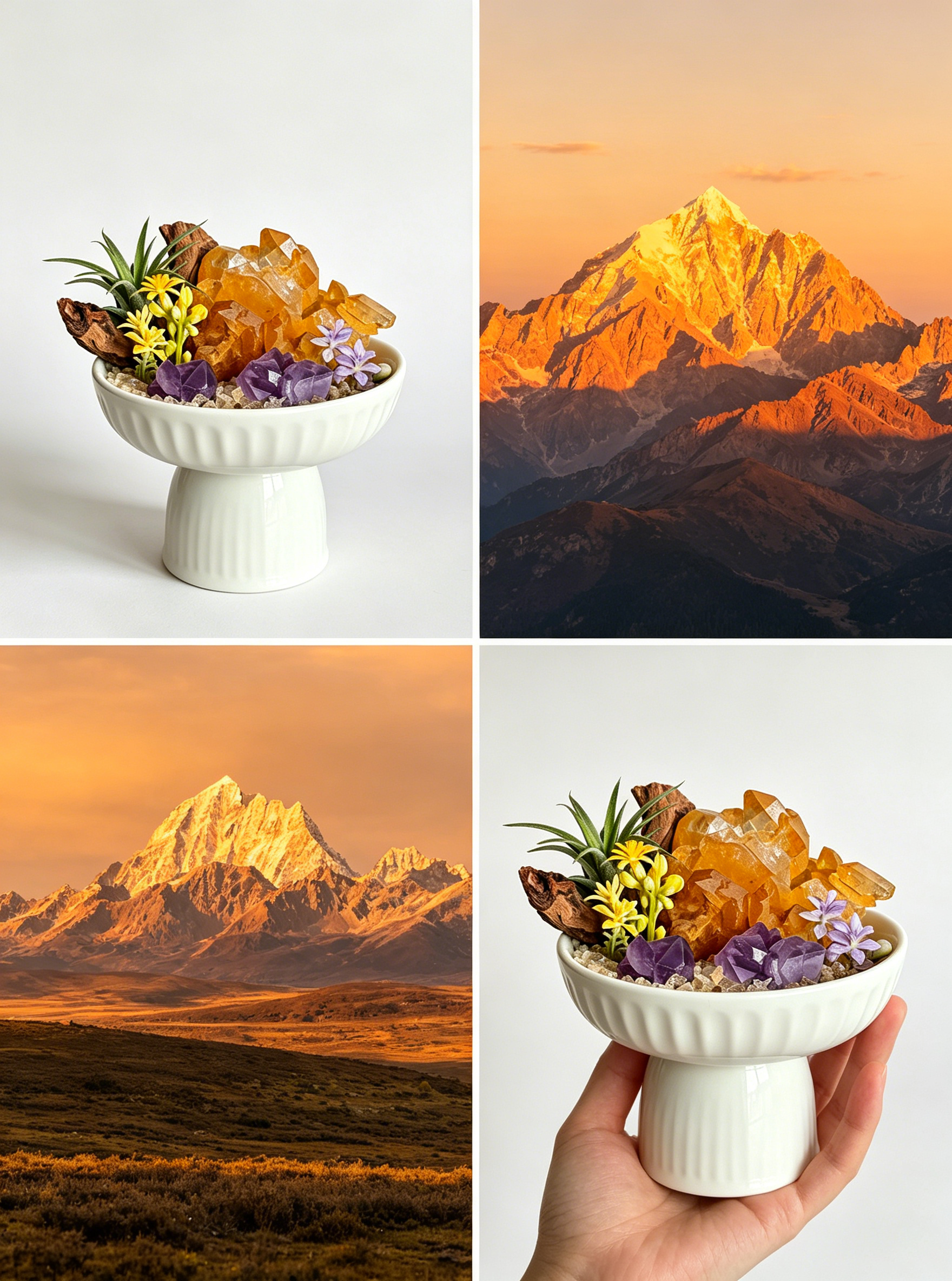 Golden Healer & Amethyst Crystal Garden