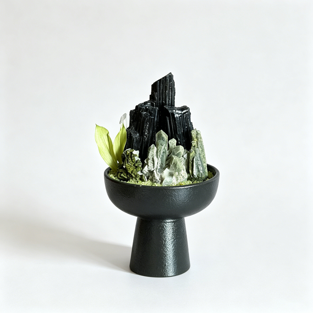 Black Tourmaline & Epidote Crystal Mountain