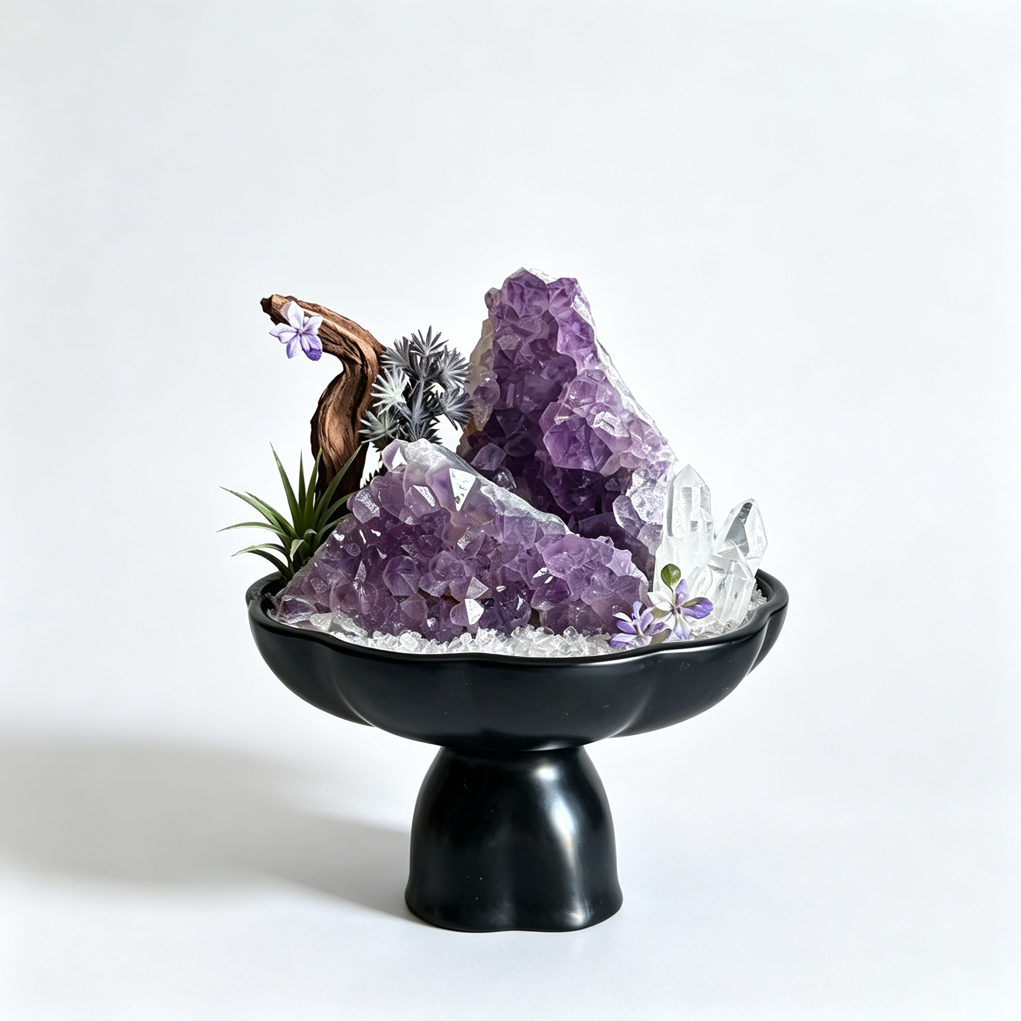 Twin Amethyst Peaks & Quartz Tranquility Aura
