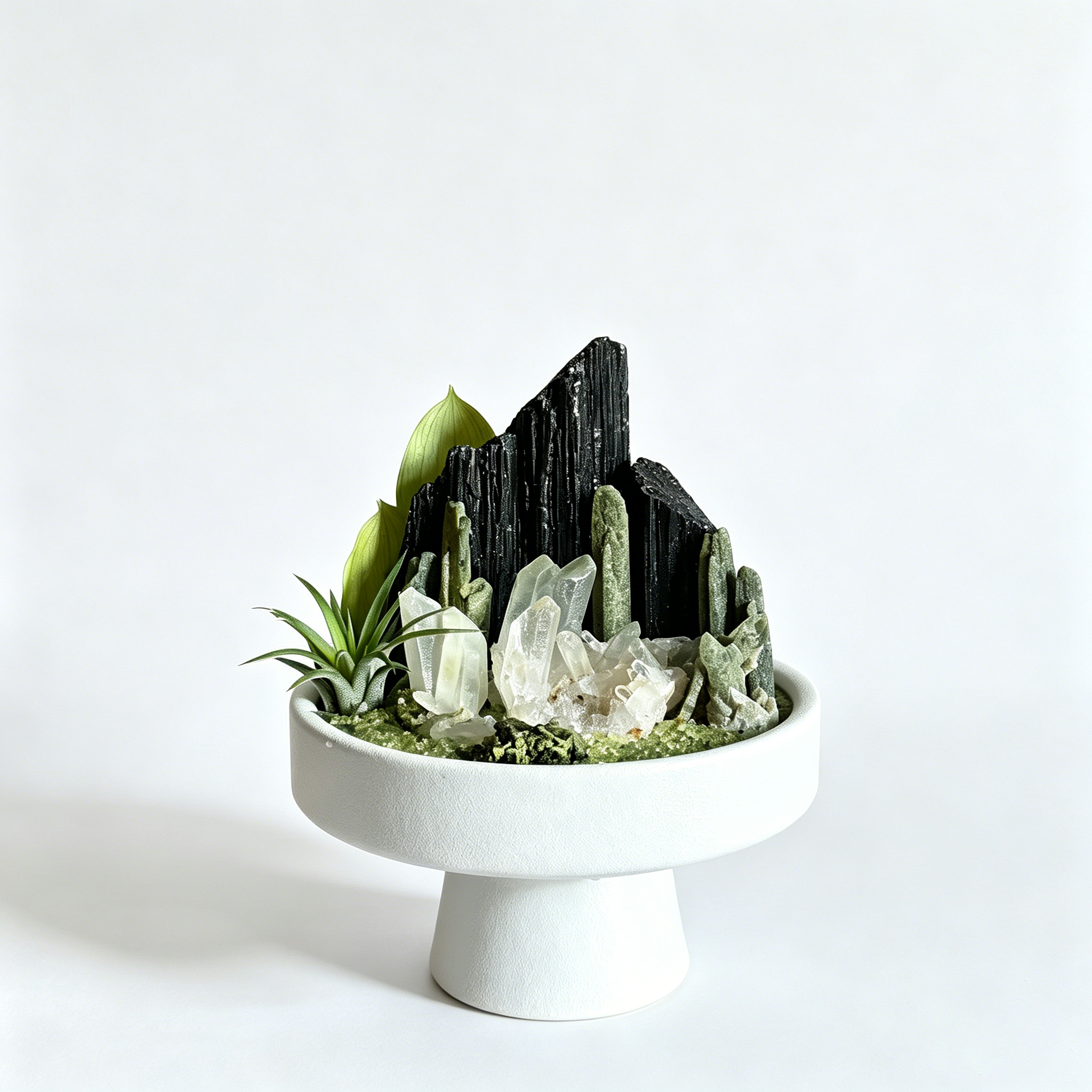 Black Tourmaline & Clear Quartz Crystal Citadel