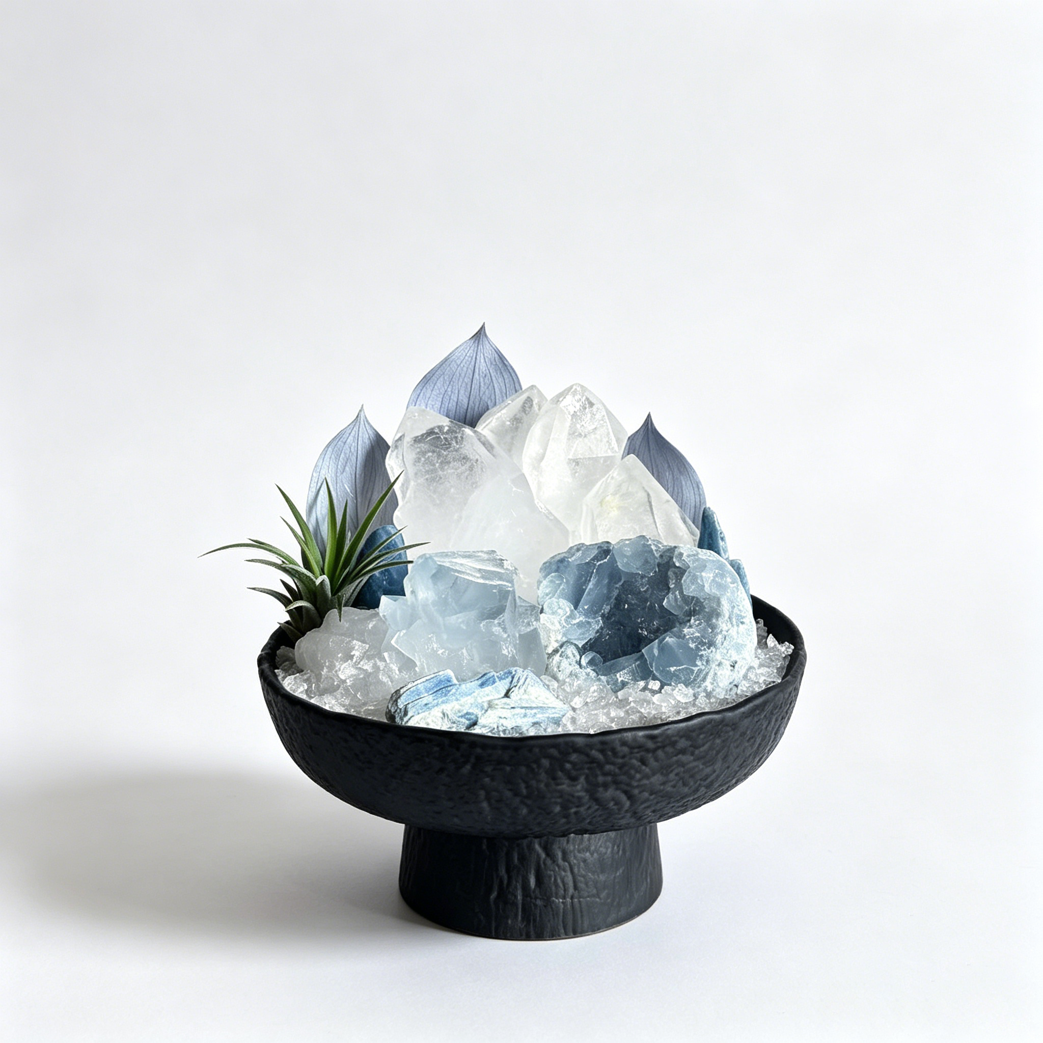 Deep Celestite Geode & Quartz Halo