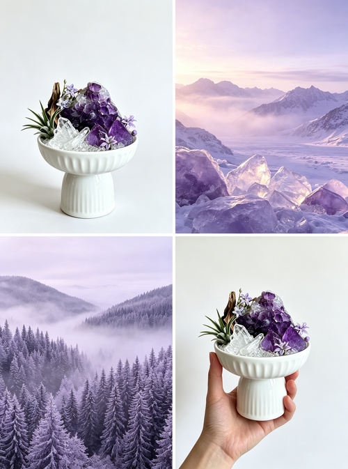 Amethyst Cluster & Clear Quartz Intuition Aura