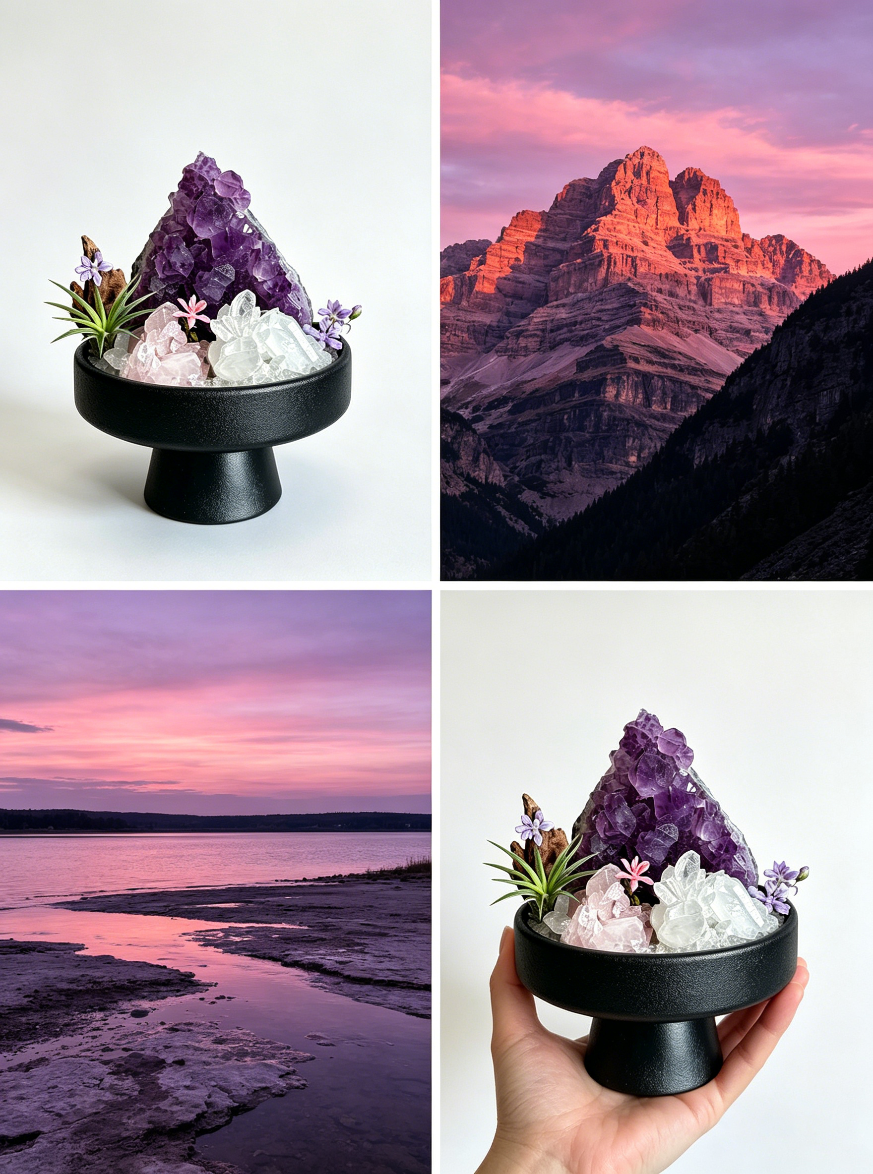 Amethyst Geode & Rose Quartz Harmony Aura