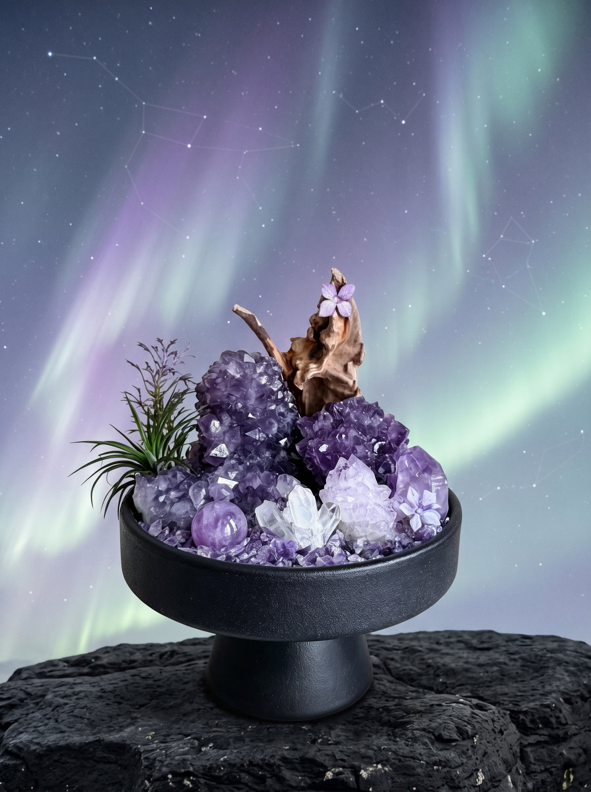 placed in a natural landscape, styled setting.