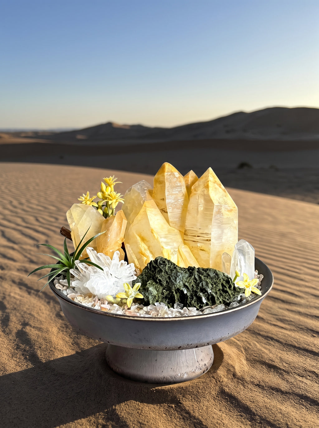 placed in a natural landscape, styled setting.
