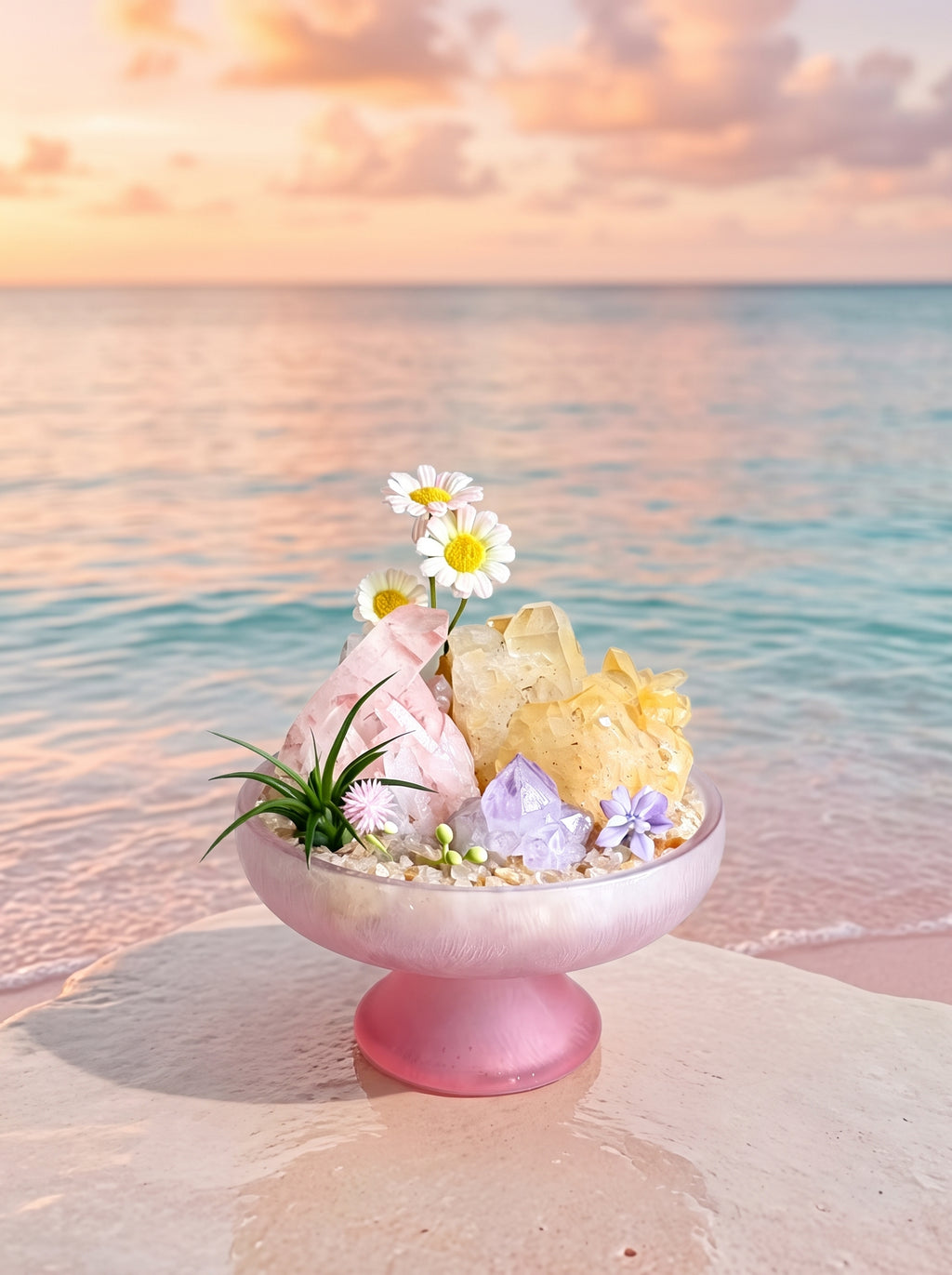 placed in a natural landscape, styled setting.
