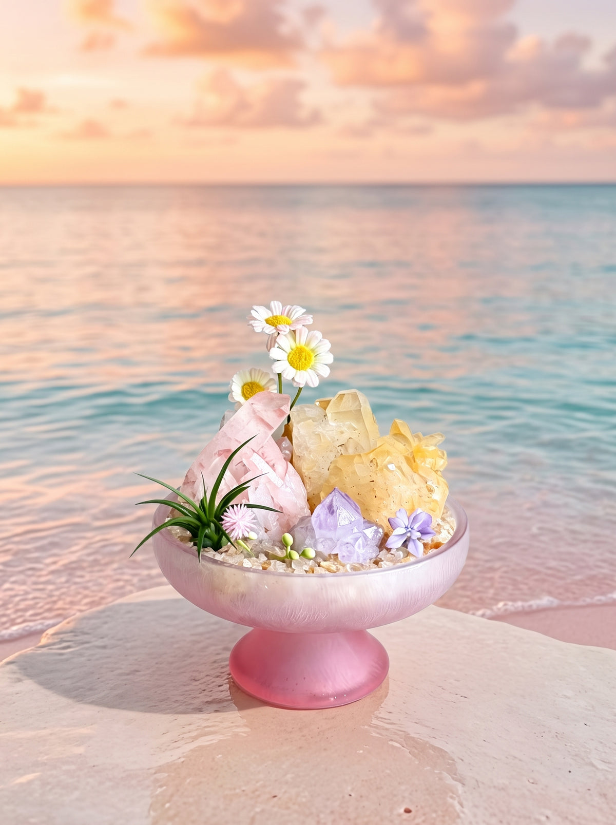 placed in a natural landscape, styled setting.
