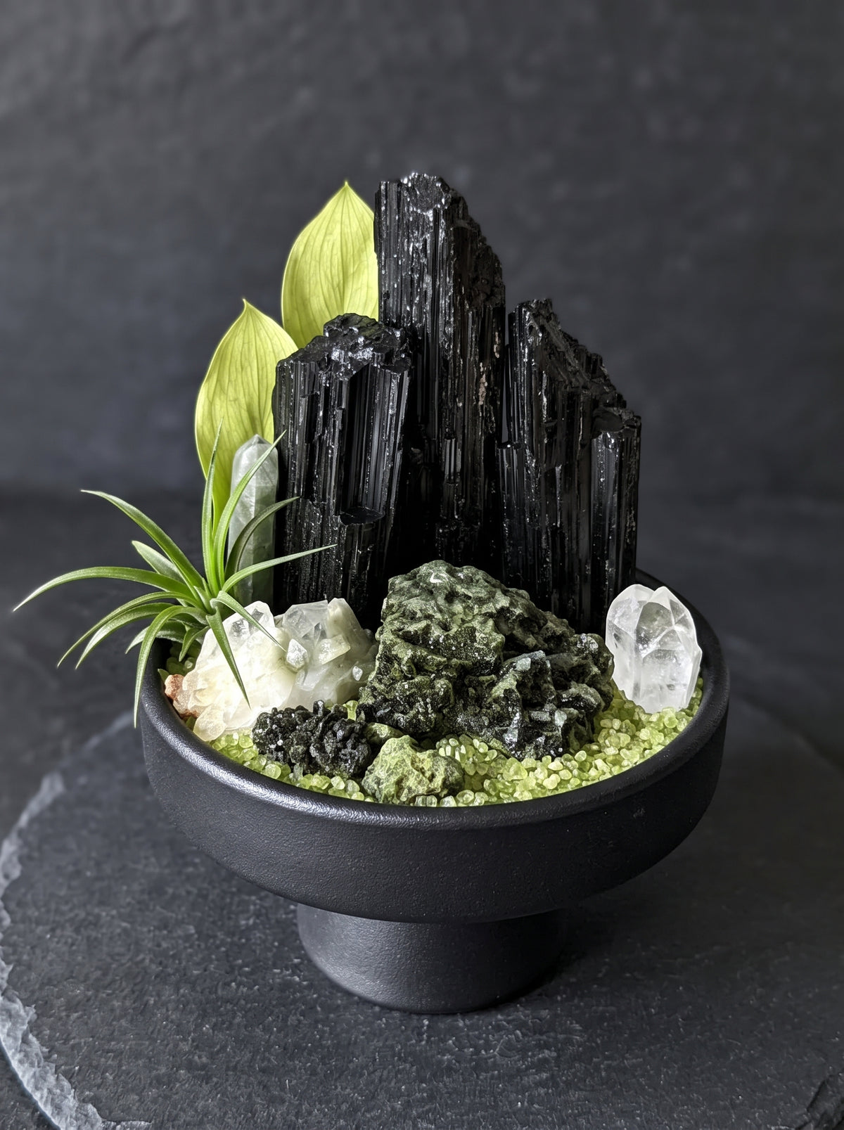  macro detail of the crystals, styled setting.