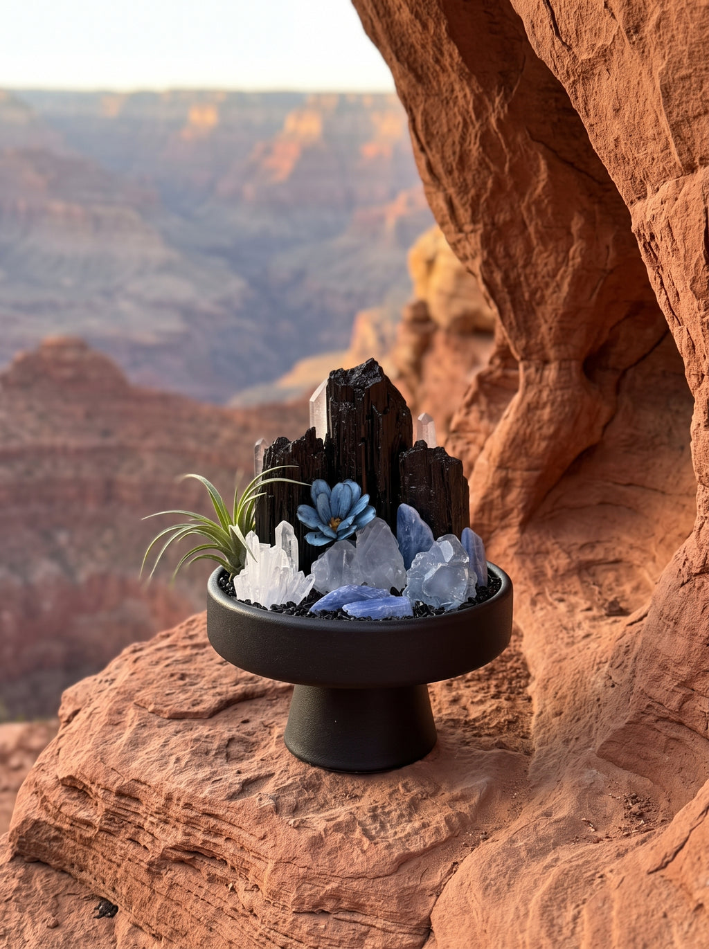 placed in a natural landscape, styled setting.