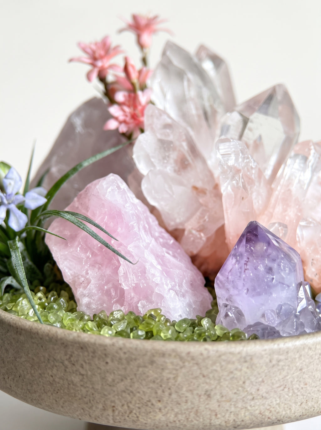 displayed on natural stone, styled setting.
