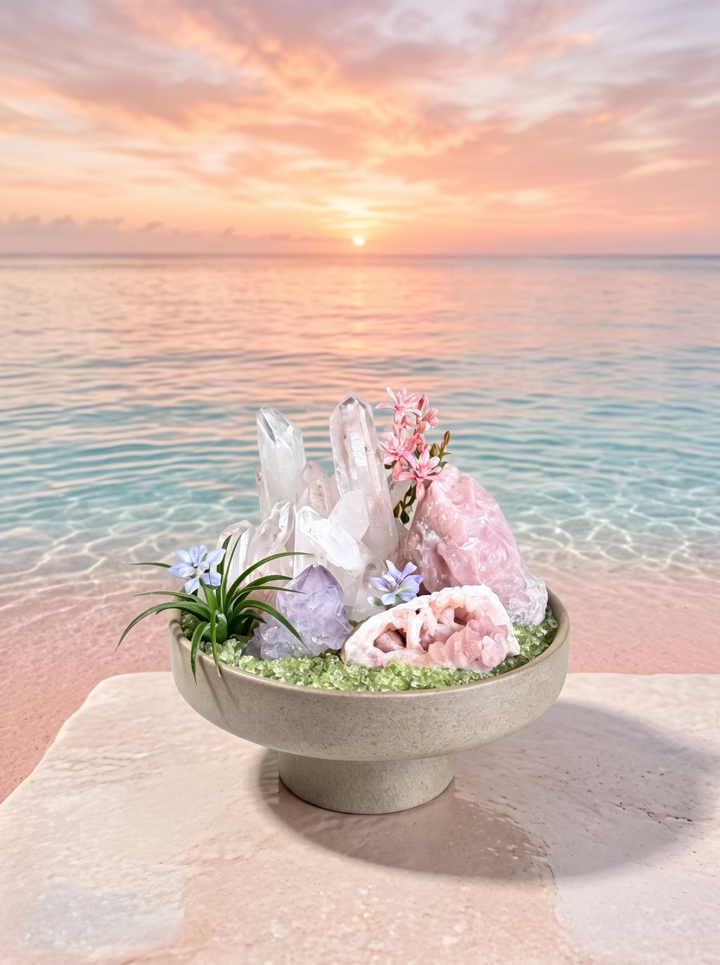 placed in a natural landscape, styled setting.
