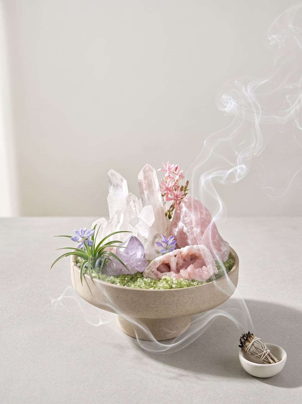 displayed on natural stone, styled setting.
