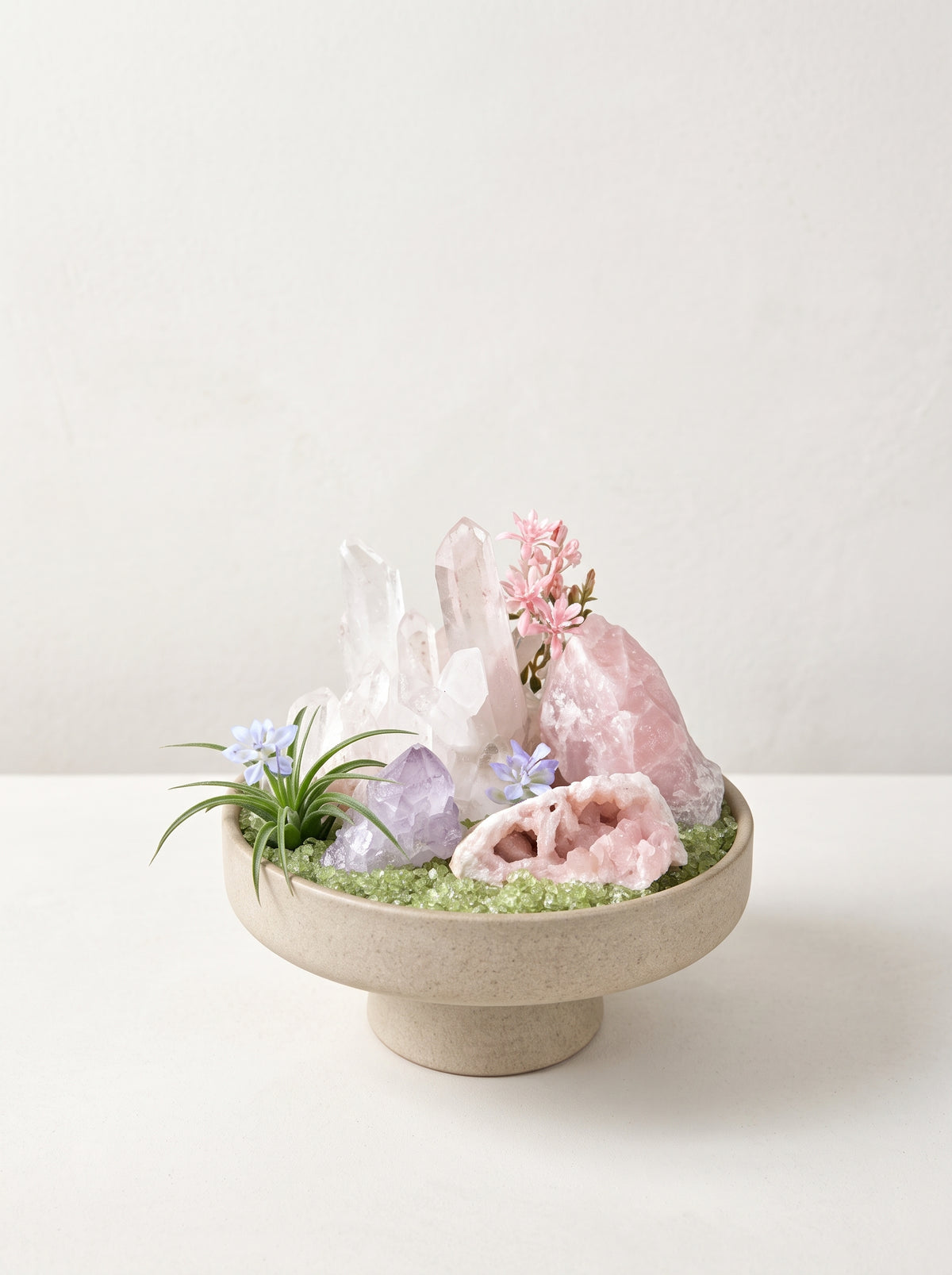 displayed on natural stone, styled setting.
