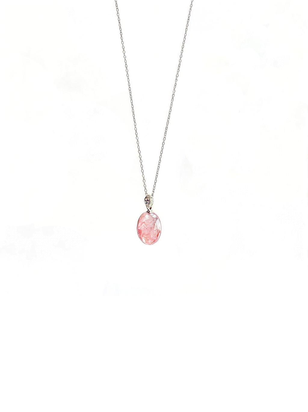 Oval Rose Quartz Pendant Necklace