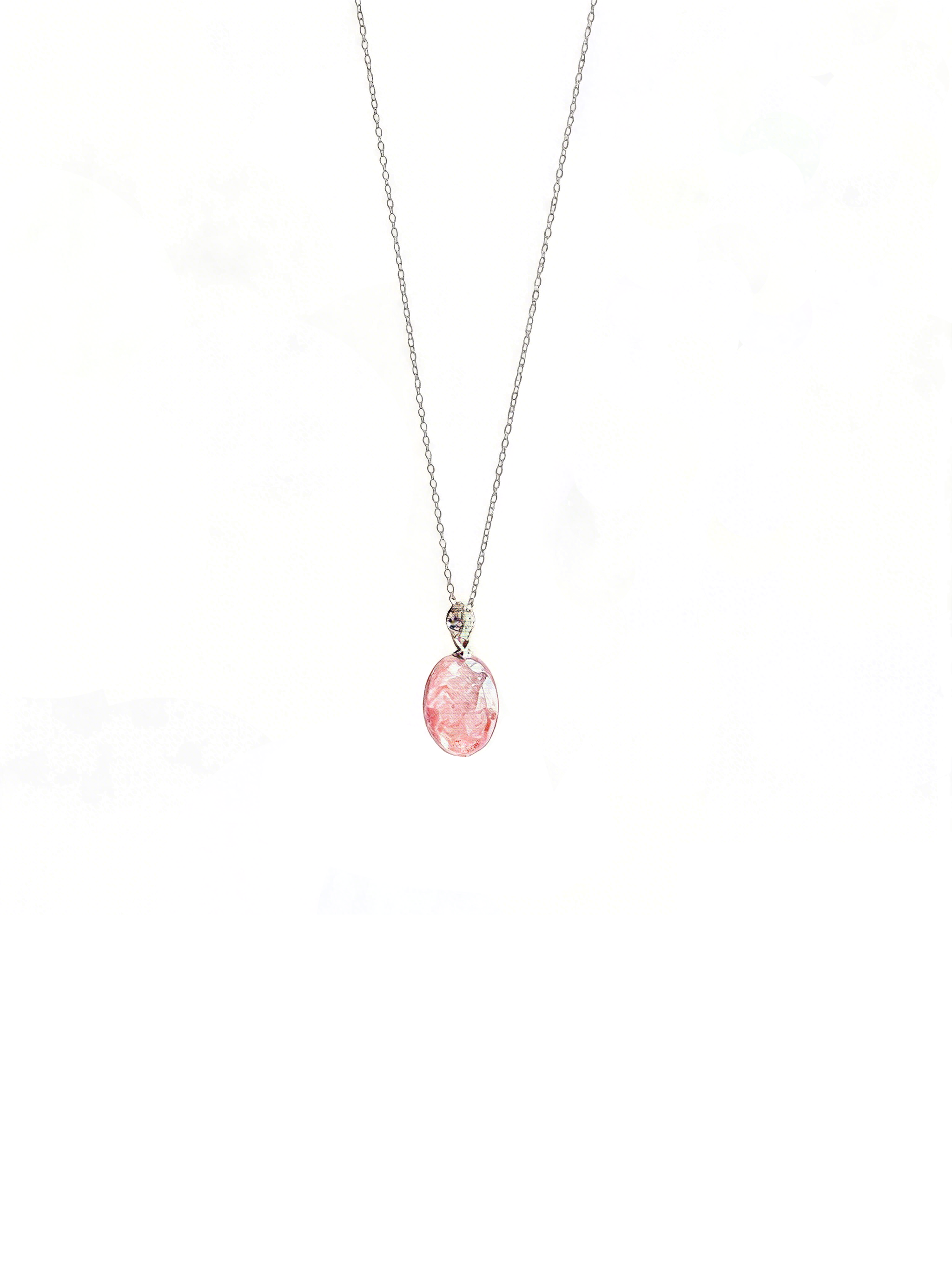 Oval Rose Quartz Pendant Necklace