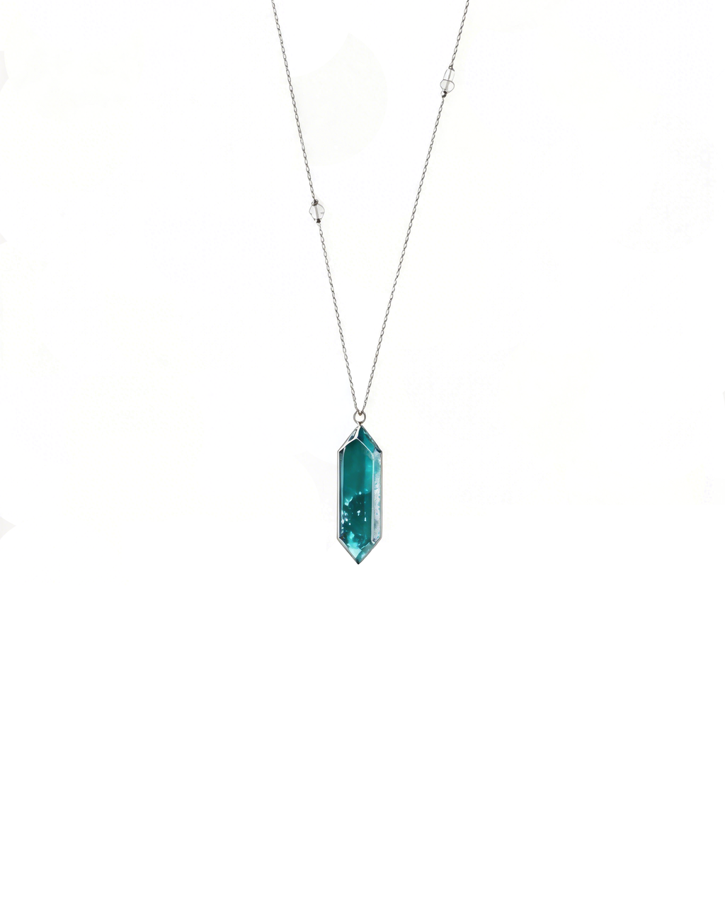 Teal Crystal Point Necklace