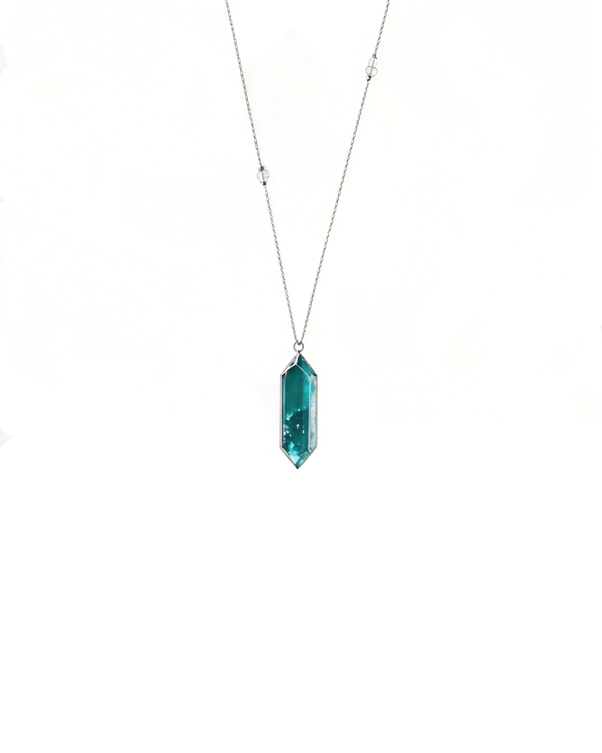 Teal Crystal Point Necklace