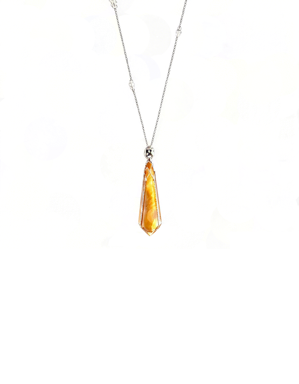 Citrine Teardrop Pendant Necklace