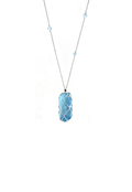 Mesh-Wrapped Aquamarine Pendant