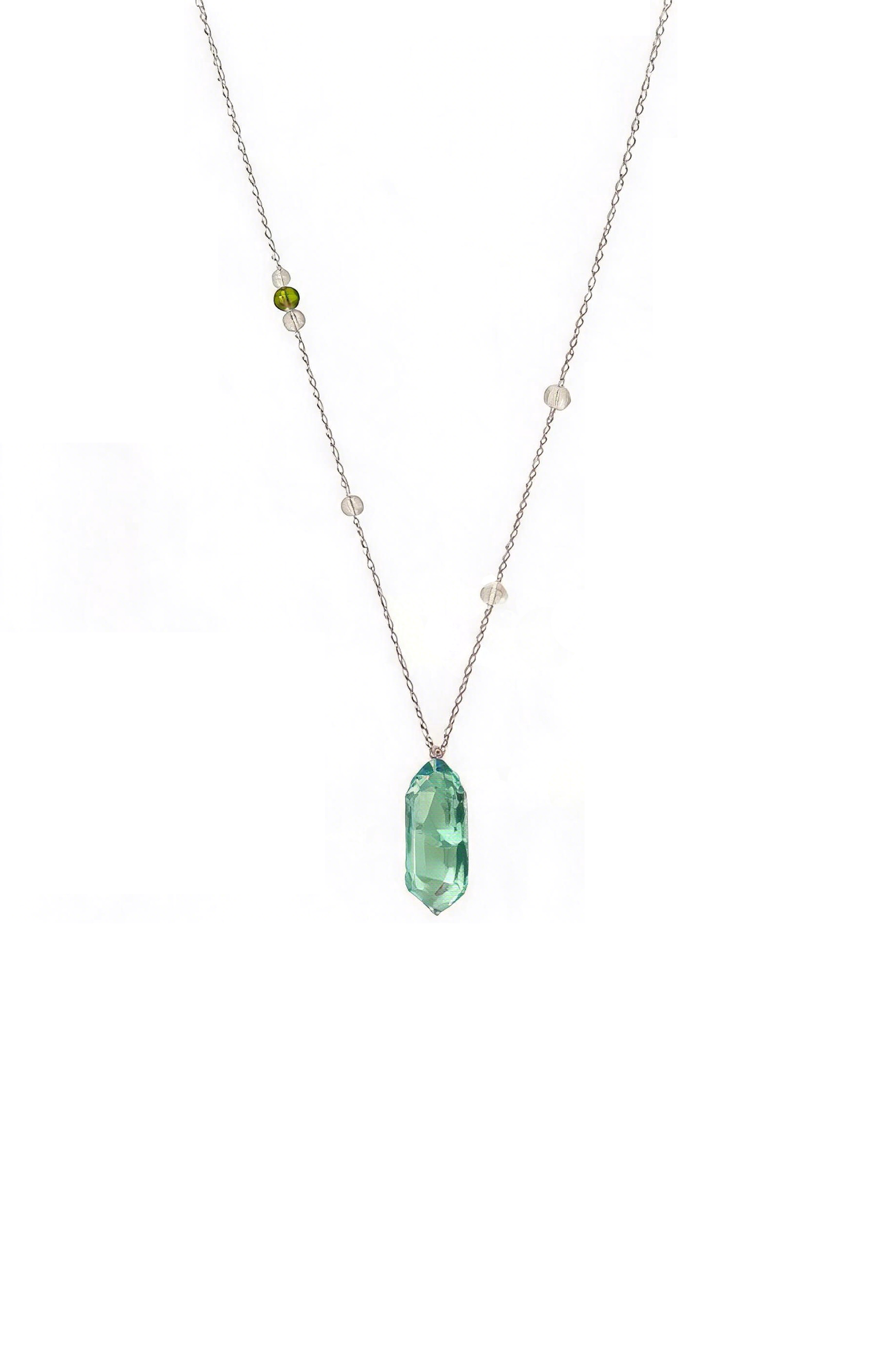 Beaded Green Fluorite Prism