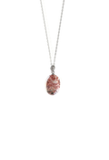 Pave Oval Rose Quartz Pendant