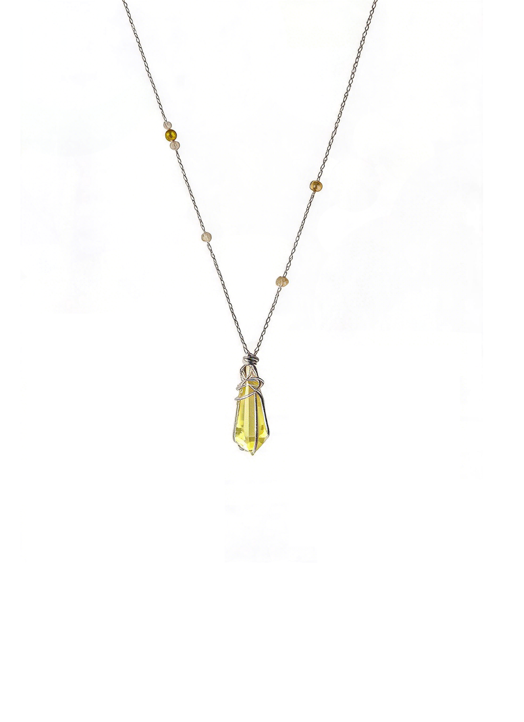 Wire-Wrapped Citrine Prism